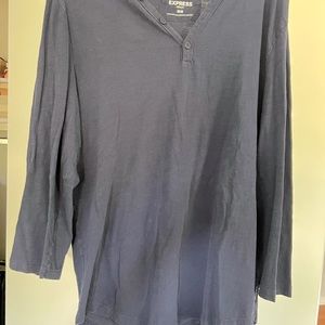 Navy blue mens Henley shirt